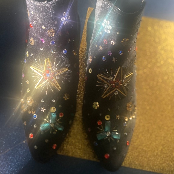 BETSEY JOHNSON LMTD STAR BEJEWELED ANKLE Boots - Picture 14 of 14